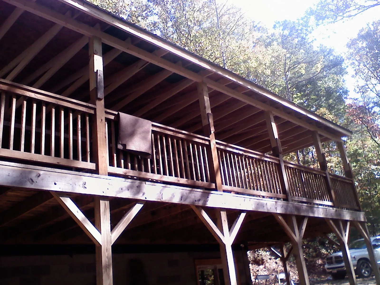 Timber framing under a new elevated porch and deck — Roof Leak Repair in Northbrook by Roofing Brothers